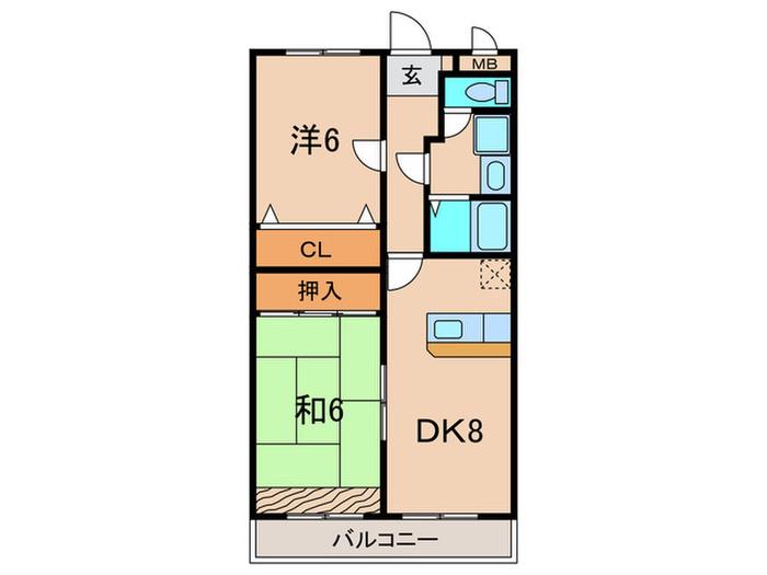 マーサ南野(2DK/3階)の間取り写真