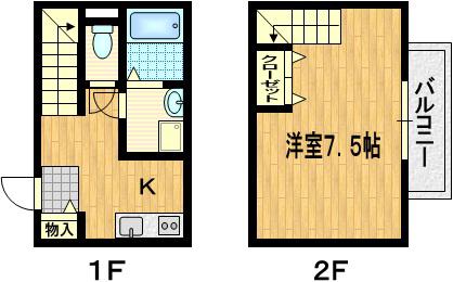 ユリマージュ(1K/1階)の間取り写真