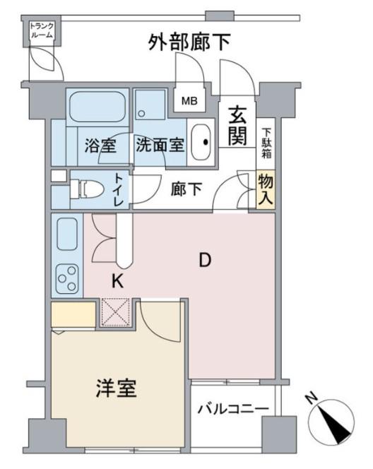ウィスティリアコート代官山(1LDK/2階)の間取り写真