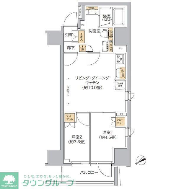 リビオメゾン新宿ウエスト(2LDK/13階)の間取り写真