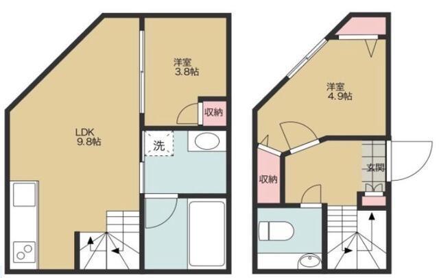 ルーム328(2LDK/1階)の間取り写真