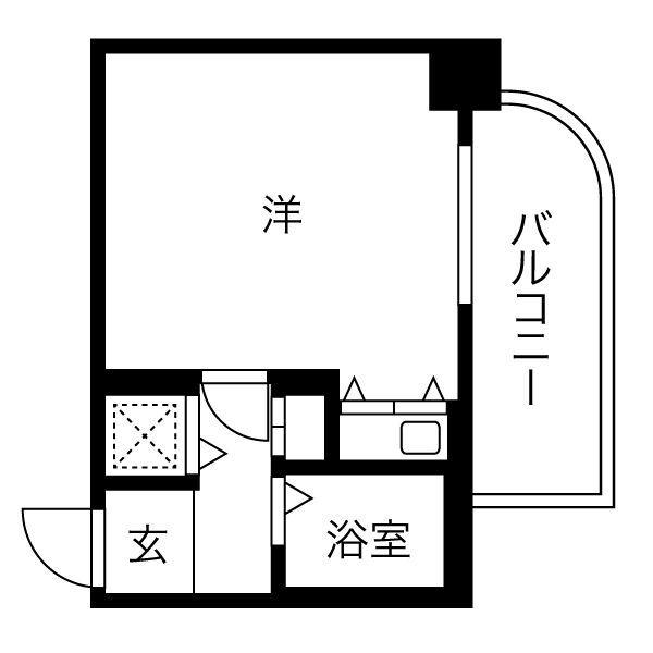 レバンガ長居公園AP(ワンルーム/2階)の間取り写真
