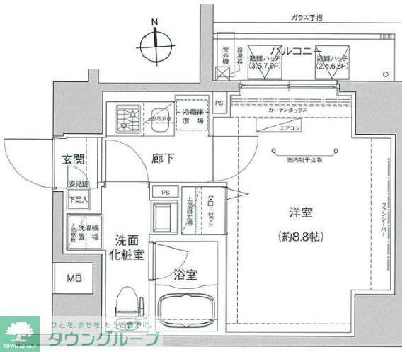 アイル プレミアム向島イースト(1K/4階)の間取り写真