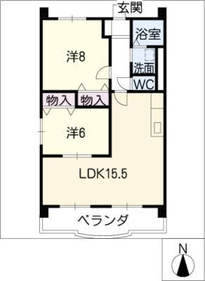 アングラート(2LDK/1階)の間取り写真