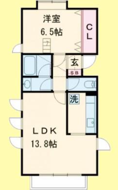 JUIMA(1LDK/2階)の間取り写真