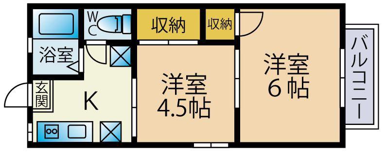 グリーンヒル星久喜(2K/2階)の間取り写真