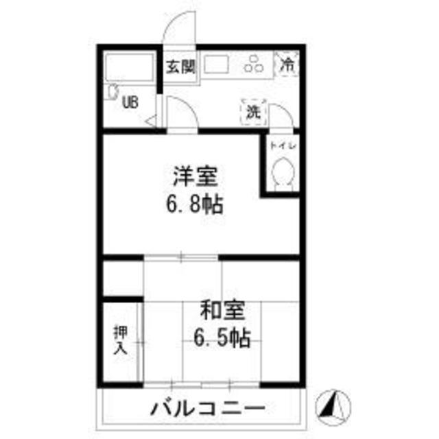 ホークハイツ(2K/2階)の間取り写真