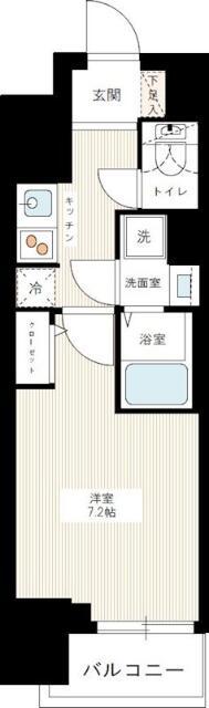 HYS三ノ輪(1K/4階)の間取り写真