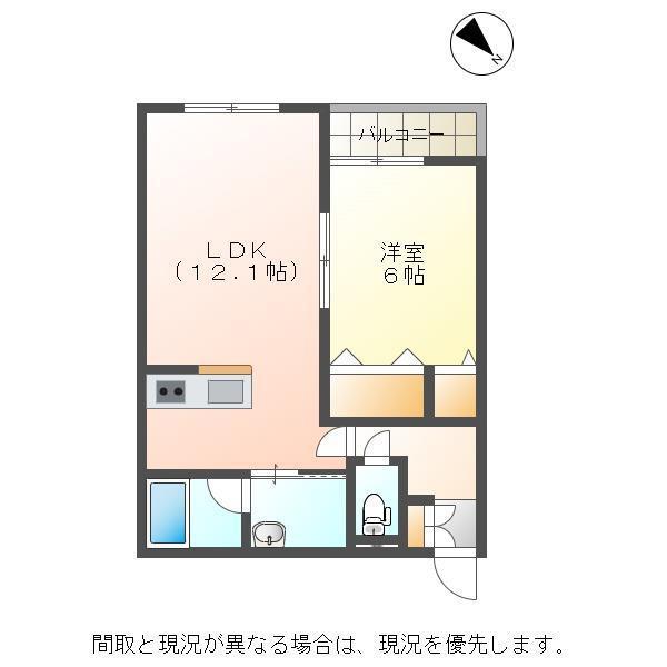 シュエット(1LDK/2階)の間取り写真