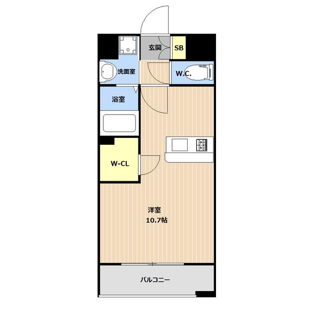 LIBTH平尾II(ワンルーム/4階)の間取り写真