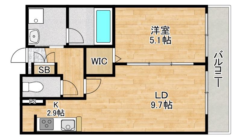 グランディール布施(1LDK/3階)の間取り写真