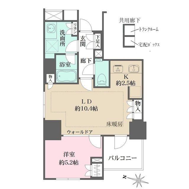 ザ・パークハウス麹町テラス(1LDK/B1階)の間取り写真