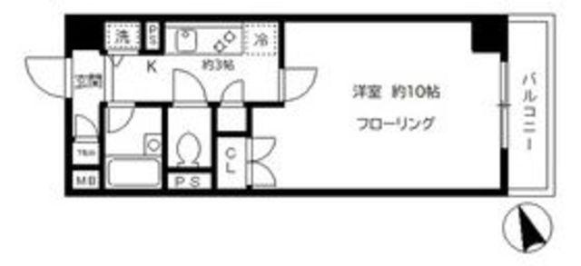 クレール目黒(1K/2階)の間取り写真