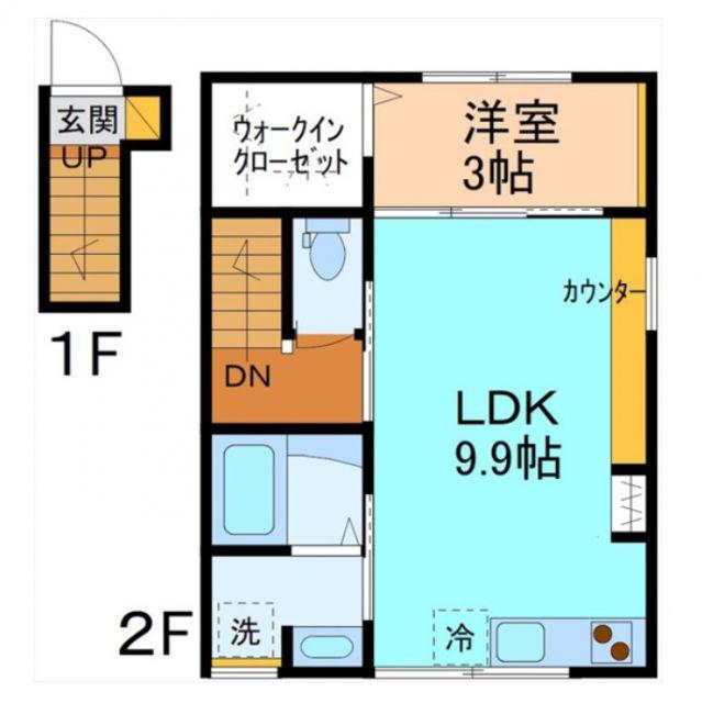 S-FLAT(1LDK/2階)の間取り写真