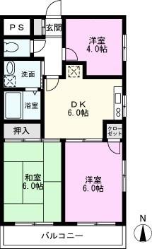 アネックスタナカ(3DK/3階)の間取り写真