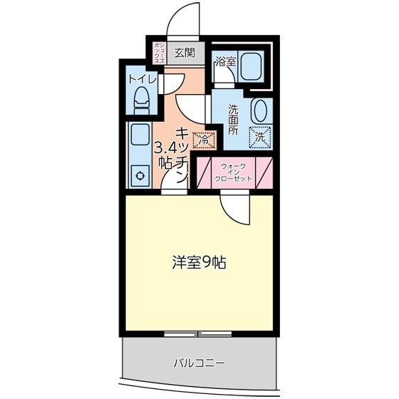ウィッシュ(1K/2階)の間取り写真