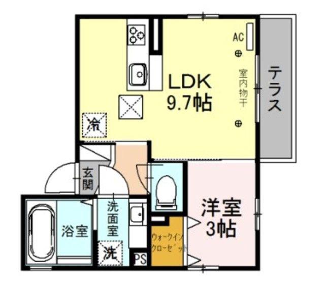 FELIZ COLINA(1LDK/1階)の間取り写真