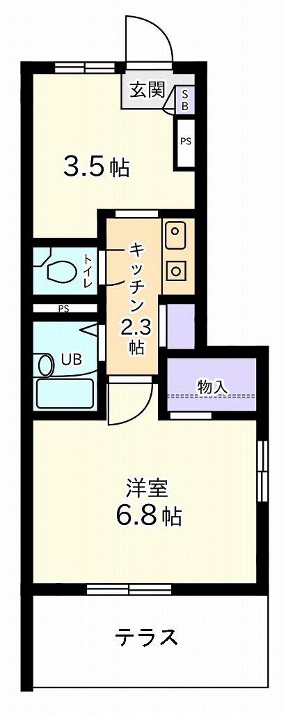 サンパレス(1K/1階)の間取り写真