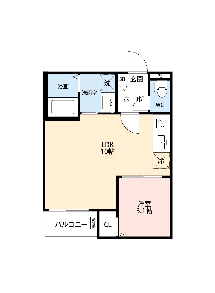 GRANDBLUE SHOHOII(1LDK/1階)の間取り写真