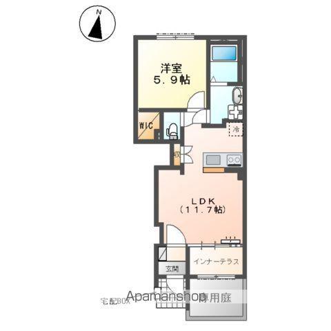 ORIENTAL COURT(1LDK/1階)の間取り写真