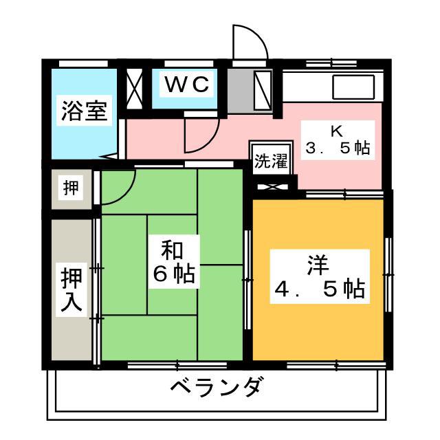 パミールC(2K/2階)の間取り写真