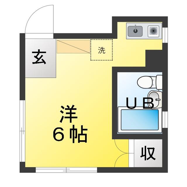 ハウスSASA(ワンルーム/2階)の間取り写真