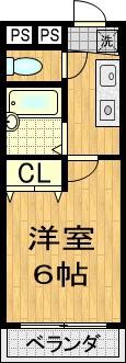 COCO西京極(1K/3階)の間取り写真