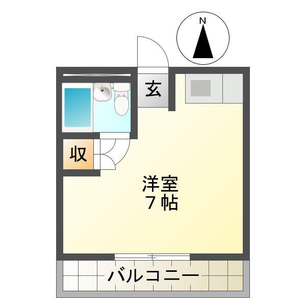 メゾンルネ(ワンルーム/2階)の間取り写真