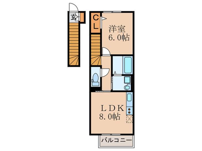 グランシャリオ(1LDK/2階)の間取り写真