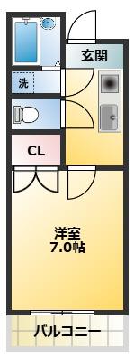 ロジェ高井戸弐番館(1K/2階)の間取り写真