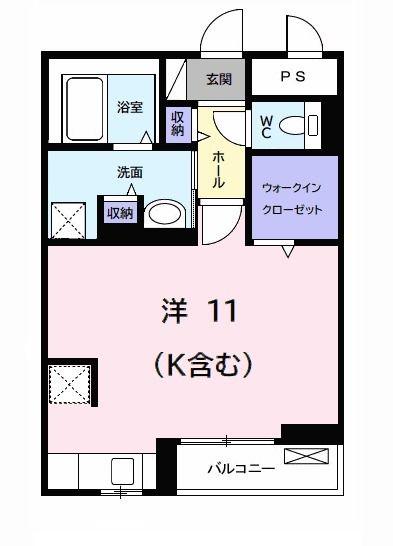 サンライズ石橋 2(ワンルーム/2階)の間取り写真