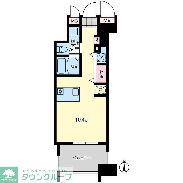 プライマル亀戸(ワンルーム/9階)の間取り写真