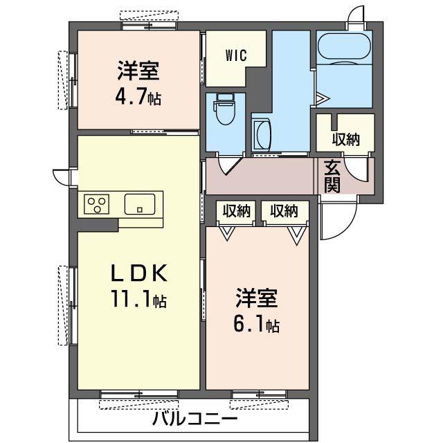 シャーメゾン湘南大庭(2LDK/1階)の間取り写真