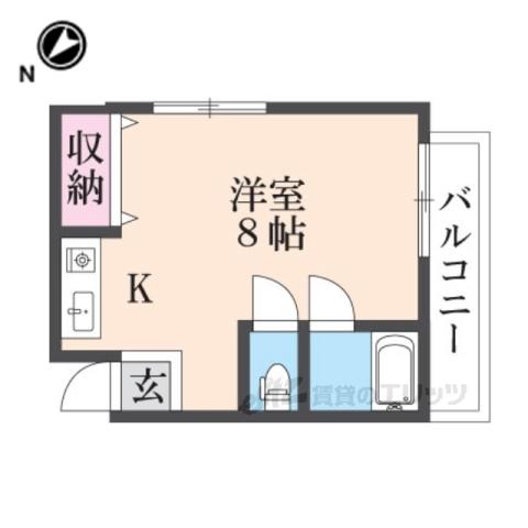 宮本ビル(ワンルーム/2階)の間取り写真