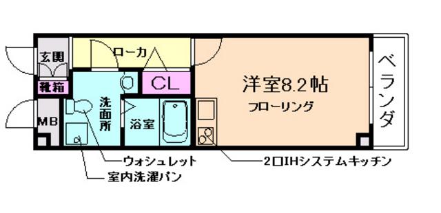 プラスコート西豊川(ワンルーム/1階)の間取り写真