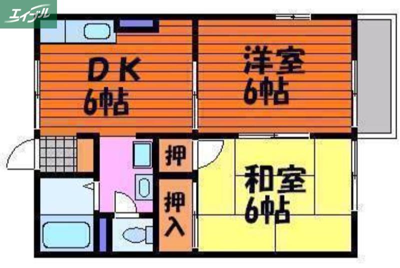 アクティエイト(2DK/2階)の間取り写真