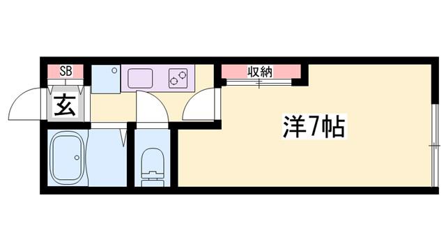 BELL COCO(1K/2階)の間取り写真