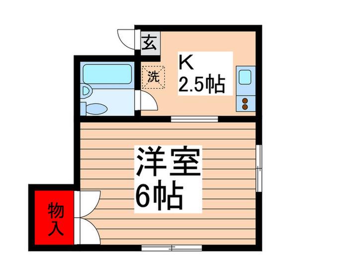 メゾン田嶋(1K/1階)の間取り写真