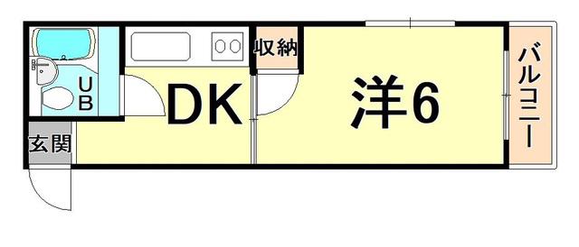 メゾン笠屋町(1DK/2階)の間取り写真