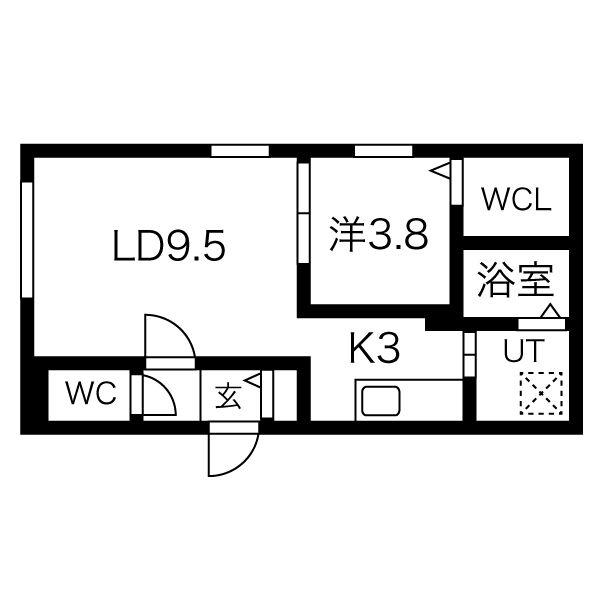 MIES(1LDK/1階)の間取り写真