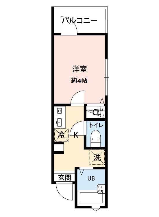アポロLC(1K/2階)の間取り写真