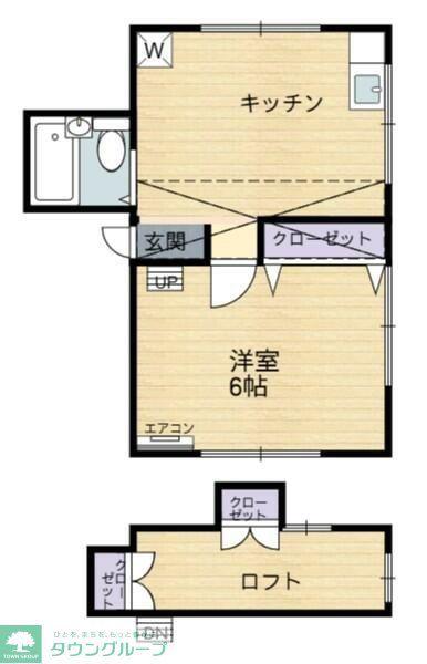 富田アパート(1DK/3階)の間取り写真