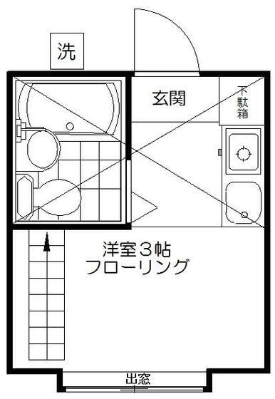 グローバルハイツ(ワンルーム/1階)の間取り写真