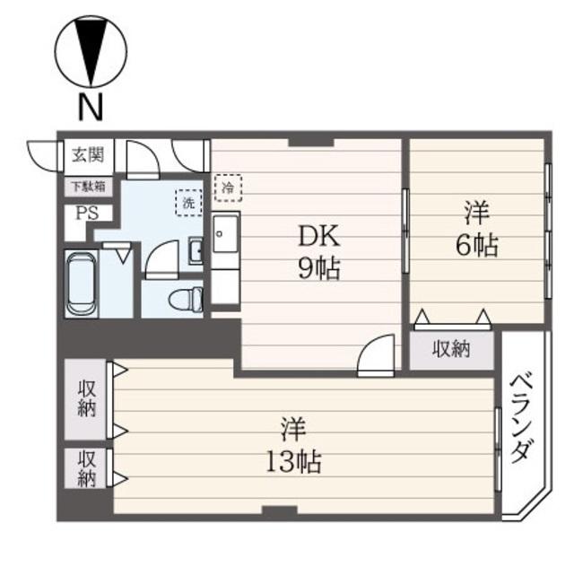 三竹マンション(2DK/3階)の間取り写真