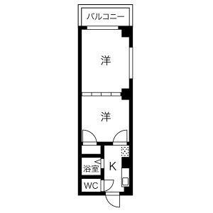 プレステージ 太田(1K/4階)の間取り写真