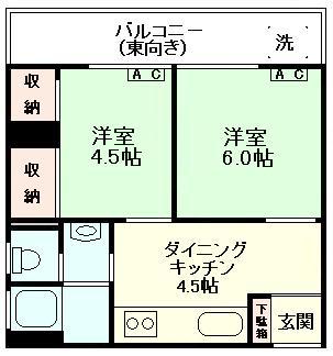 代々木パビリオン(2DK/6階)の間取り写真