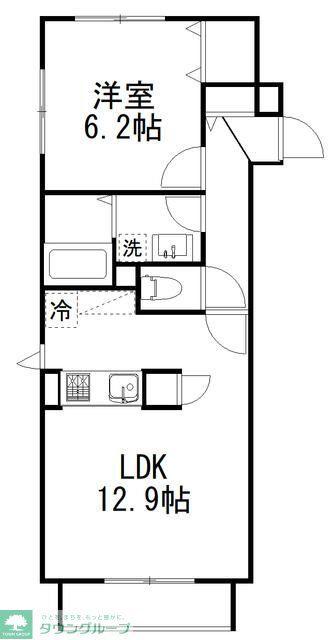 セリシール(1LDK/1階)の間取り写真