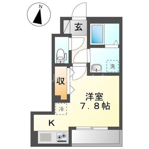 JUHAMOAII(1K/1階)の間取り写真