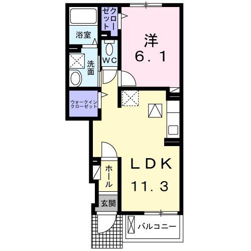 シエル エトワール(1LDK/1階)の間取り写真