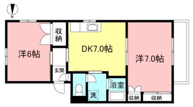 コーポ佐野(2DK/1階)の間取り写真